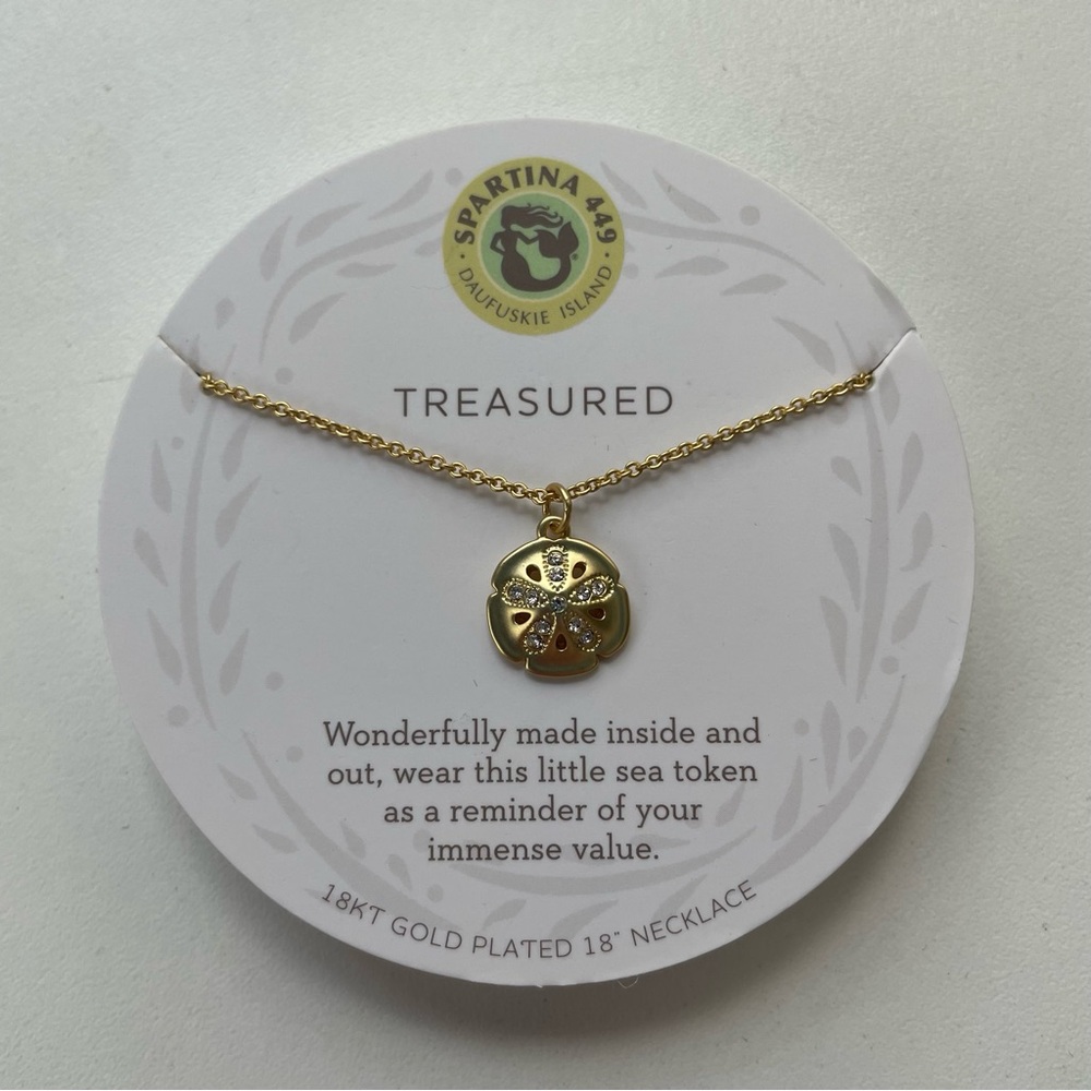 Spartina 449 Sea La Vie Necklace 18" Treasured Sand Dollar Gold